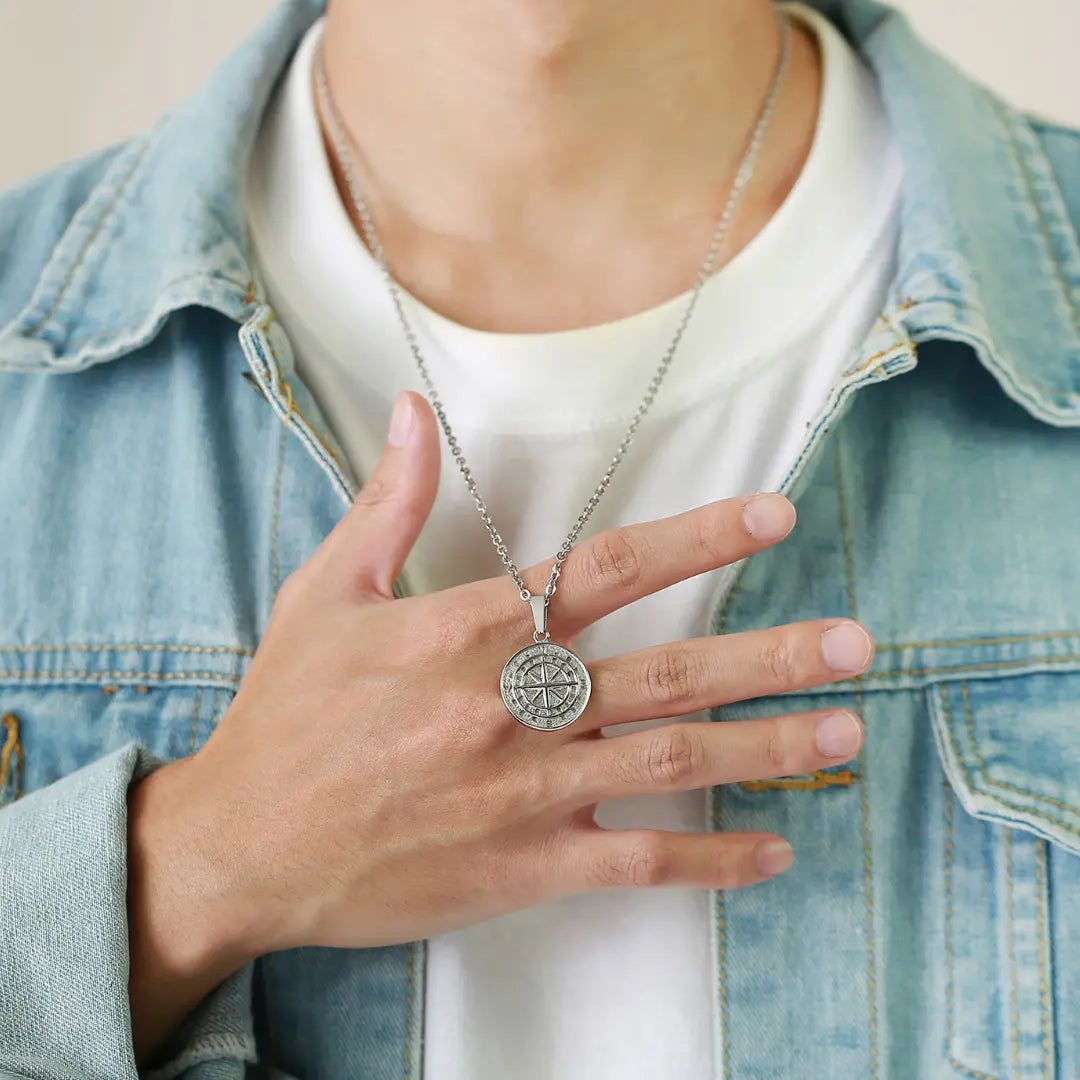 To My Grandson - Compass Necklace